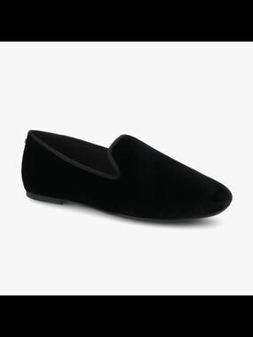 Birdies Black Velvet Women's Slip-On Loafer Flats
